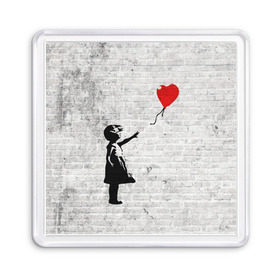 Магнит 55*55 с принтом Бэнкси Девочка с Шаром в Белгороде, Пластик | Размер: 65*65 мм; Размер печати: 55*55 мм | Тематика изображения на принте: art | balloon | banksy | culture | girl | graffity | heart | hearts | red | арт | бэнкси | граффити | девочка | девочка с шаром | красный | красным | культура | сердечки | сердечко | сердце | стрит | шар | шарик | шариком