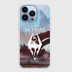 Чехол для iPhone 13 Pro с принтом The Elder Scrolls SKYRIM в Белгороде,  |  | art game | art skyrim | forest | game | skyrim | the elder scrolls v skyrim | горы | довакин | древние свитки | игра | лес | небо | скайрим