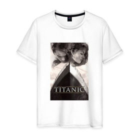 Мужская футболка хлопок с принтом Титаник в Белгороде, 100% хлопок | прямой крой, круглый вырез горловины, длина до линии бедер, слегка спущенное плечо. | titanic | титаник