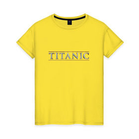 Женская футболка хлопок с принтом Титаник Лого в Белгороде, 100% хлопок | прямой крой, круглый вырез горловины, длина до линии бедер, слегка спущенное плечо | titanic | титаник