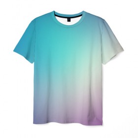Мужская футболка 3D с принтом Iphone Theme в Белгороде, 100% полиэфир | прямой крой, круглый вырез горловины, длина до линии бедер | blue | gradient | iphone | purple | theme | айфон | градиент | заставка | тема