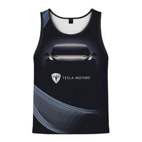 Мужская майка 3D с принтом Tesla Model 3 в Белгороде, 100% полиэстер | круглая горловина, приталенный силуэт, длина до линии бедра. Пройма и горловина окантованы тонкой бейкой | auto | car | cars | coil | electro | elon | future | logo | moto | motors | musk | pixel | tesla | авто | автомобили | автомобиль | будущее | илон | лого | логотип | маск | мото | моторс | символ | тесла | электричество | электро