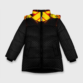 Зимняя куртка для девочек 3D с принтом CYBERPUNK 2077 (НА СПИНЕ) в Белгороде, ткань верха — 100% полиэстер; подклад — 100% полиэстер, утеплитель — 100% полиэстер. | длина ниже бедра, удлиненная спинка, воротник стойка и отстегивающийся капюшон. Есть боковые карманы с листочкой на кнопках, утяжки по низу изделия и внутренний карман на молнии. 

Предусмотрены светоотражающий принт на спинке, радужный светоотражающий элемент на пуллере молнии и на резинке для утяжки. | Тематика изображения на принте: 2019 | cd project red | cyberpunk 2077 | future | hack | night city | samurai | sci fi | андроиды | безумие | будущее | киберпанк 2077 | логотип | роботы | самураи | фантастика | цифры