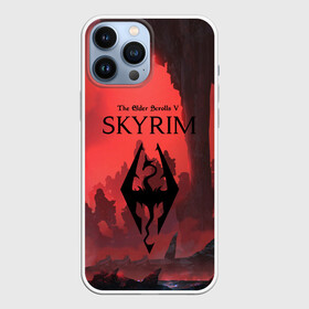 Чехол для iPhone 13 Pro Max с принтом The Elder Scrolls SKYRIM в Белгороде,  |  | art game | art skyrim | forest | game | skyrim | the elder scrolls v skyrim | горы | довакин | древние свитки | игра | лес | небо | скайрим