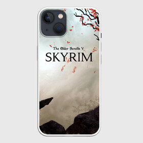 Чехол для iPhone 13 с принтом The Elder Scrolls SKYRIM 5 в Белгороде,  |  | art game | art skyrim | forest | game | skyrim | the elder scrolls v skyrim | горы | довакин | древние свитки | игра | лес | небо | скайрим