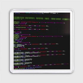 Магнит 55*55 с принтом Программный код в Белгороде, Пластик | Размер: 65*65 мм; Размер печати: 55*55 мм | Тематика изображения на принте: computer code | hacker | html | it | php | technology | код | компьютеры | материнская плата | программист | хакер