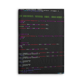 Обложка для автодокументов с принтом Программный код в Белгороде, натуральная кожа |  размер 19,9*13 см; внутри 4 больших “конверта” для документов и один маленький отдел — туда идеально встанут права | Тематика изображения на принте: computer code | hacker | html | it | php | technology | код | компьютеры | материнская плата | программист | хакер
