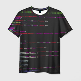 Мужская футболка 3D с принтом Программный код в Белгороде, 100% полиэфир | прямой крой, круглый вырез горловины, длина до линии бедер | computer code | hacker | html | it | php | technology | код | компьютеры | материнская плата | программист | хакер