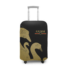 Чехол для чемодана 3D с принтом GUSSI GOLD в Белгороде, 86% полиэфир, 14% спандекс | двустороннее нанесение принта, прорези для ручек и колес | fasion | gold | gucci | gussi | trend | гусси | гуччи | золото | золотой | мода | одежда | тренд | тренды
