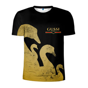 Мужская футболка 3D спортивная с принтом GUSSI GOLD в Белгороде, 100% полиэстер с улучшенными характеристиками | приталенный силуэт, круглая горловина, широкие плечи, сужается к линии бедра | fasion | gold | gucci | gussi | trend | гусси | гуччи | золото | золотой | мода | одежда | тренд | тренды