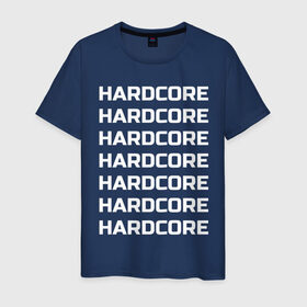 Мужская футболка хлопок с принтом HARDCORE в Белгороде, 100% хлопок | прямой крой, круглый вырез горловины, длина до линии бедер, слегка спущенное плечо. | 