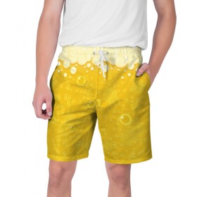 Мужские шорты 3D с принтом Пивной человек в Белгороде,  полиэстер 100% | прямой крой, два кармана без застежек по бокам. Мягкая трикотажная резинка на поясе, внутри которой широкие завязки. Длина чуть выше колен | 