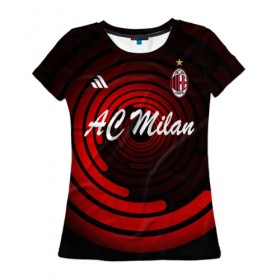 Женская футболка 3D с принтом AC Milan в Белгороде, 100% полиэфир ( синтетическое хлопкоподобное полотно) | прямой крой, круглый вырез горловины, длина до линии бедер | ac milan | i rossoneri | il diavolo | дьяволы | италия | итальянский | клуб | красно чёрные | лидер | лучший | милан | профессиональный | рекордсмен | самый | спортивный | суперкубок | успешный | форма