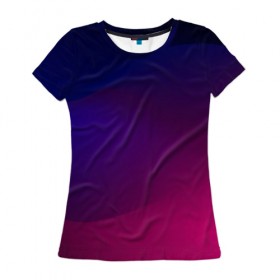 Женская футболка 3D с принтом Abstract simple colors в Белгороде, 100% полиэфир ( синтетическое хлопкоподобное полотно) | прямой крой, круглый вырез горловины, длина до линии бедер | abstract | blue | gradient | iphone | red | theme | абстракция | айфон | градиент | заставка | тема