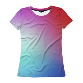 Женская футболка 3D с принтом Colorful Gradient в Белгороде, 100% полиэфир ( синтетическое хлопкоподобное полотно) | прямой крой, круглый вырез горловины, длина до линии бедер | abstract | blue | gradient | iphone | red | theme | абстракция | айфон | градиент | заставка | тема