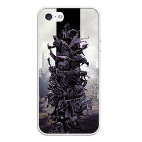 Чехол для iPhone 5/5S матовый с принтом Dark Souls Boss Collaboration в Белгороде, Силикон | Область печати: задняя сторона чехла, без боковых панелей | boss | dark souls | demons | skull | демоны | кости | темные души | черепа