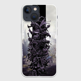 Чехол для iPhone 13 mini с принтом Dark Souls Boss Collaboration в Белгороде,  |  | boss | dark souls | demons | skull | демоны | кости | темные души | черепа
