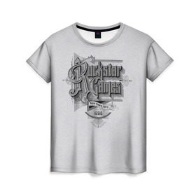 Женская футболка 3D с принтом Rockstar Retro Style в Белгороде, 100% полиэфир ( синтетическое хлопкоподобное полотно) | прямой крой, круглый вырез горловины, длина до линии бедер | 