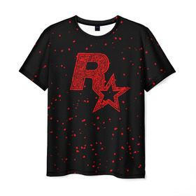 Мужская футболка 3D с принтом Rockstar в Белгороде, 100% полиэфир | прямой крой, круглый вырез горловины, длина до линии бедер | auto | dead | grand | gta | gta5 | rdr | red | redemption | rockstar | theft | рокстар