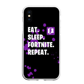 Чехол для iPhone XS Max матовый с принтом Eat Sleep Fortnite Repeat в Белгороде, Силикон | Область печати: задняя сторона чехла, без боковых панелей | Тематика изображения на принте: battle | boss | epic | floss | fortnite | game | games | lama | pubg | pvp | royale | save | survival | the | world | битва | выживание | дроп | игра | игры | королевская | лама | массакр | мир | пабг | спасти | фортнайт