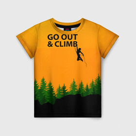 Детская футболка 3D с принтом Альпинизм в Белгороде, 100% гипоаллергенный полиэфир | прямой крой, круглый вырез горловины, длина до линии бедер, чуть спущенное плечо, ткань немного тянется | adrenaline | adventure | extreme | hiking | mountaineering | mountains | rockclimbing | rocks | адреналин | альпинизм | горы | скалолазание | скалы | туризм | экстрим
