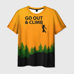 Мужская футболка 3D с принтом Альпинизм в Белгороде, 100% полиэфир | прямой крой, круглый вырез горловины, длина до линии бедер | adrenaline | adventure | extreme | hiking | mountaineering | mountains | rockclimbing | rocks | адреналин | альпинизм | горы | скалолазание | скалы | туризм | экстрим