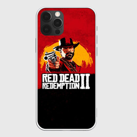 Чехол для iPhone 12 Pro с принтом Red Dead Redemption 2 в Белгороде, силикон | область печати: задняя сторона чехла, без боковых панелей | dead | die | flag | game | games | gta | rdr | rdr2 | red | redemption | rockstar | sun | sunset | western | вестерн | выкуп | гта | дикий | закат | запад | игра | игры | красный | мертвый | поле | рдр | рдр2 | рокстар | солнце