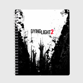 Тетрадь с принтом Dying Light 2 в Белгороде, 100% бумага | 48 листов, плотность листов — 60 г/м2, плотность картонной обложки — 250 г/м2. Листы скреплены сбоку удобной пружинной спиралью. Уголки страниц и обложки скругленные. Цвет линий — светло-серый
 | action | axe | dying | horror | light | open | rpg | survival | techland | world | zombie | zombies | выживание | даин | дайинг | зомби | игра | игры | лайт | мир | открытый | про | топор | топорик | ужасы | хоррор | экшн