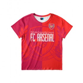 Детская футболка 3D с принтом FC Arsenal в Белгороде, 100% гипоаллергенный полиэфир | прямой крой, круглый вырез горловины, длина до линии бедер, чуть спущенное плечо, ткань немного тянется | arsenal | arsenal football club | арсенал | футбольный клуб