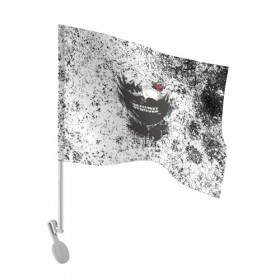 Флаг для автомобиля с принтом Kaneki Ken (Tokyo Ghoul) #2 в Белгороде, 100% полиэстер | Размер: 30*21 см | anime | kaneki ken | tokyo ghoul | аниме | канеки кен | токийский гуль