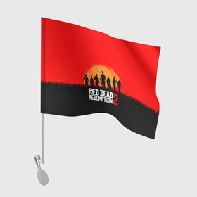 Флаг для автомобиля с принтом Red Dead Redemption в Белгороде, 100% полиэстер | Размер: 30*21 см | game | red dead | red dead redemption 2 | redemption 2 | rockstar games | бандиты | дикий запад | игры | ковбои | оружие