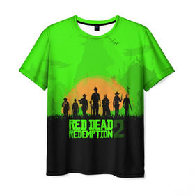 Мужская футболка 3D с принтом RED DEAD REDEMPTION в Белгороде, 100% полиэфир | прямой крой, круглый вырез горловины, длина до линии бедер | 