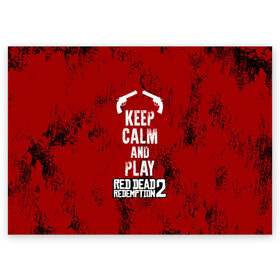 Поздравительная открытка с принтом RDR2 в Белгороде, 100% бумага | плотность бумаги 280 г/м2, матовая, на обратной стороне линовка и место для марки
 | game | gamer | keep calm | rdr2 | red dead redemption 2 | rockstar studios | игры