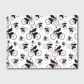 Альбом для рисования с принтом Панды На Велосипеде в Белгороде, 100% бумага
 | матовая бумага, плотность 200 мг. | велосипед | мишки | панда | паттерн