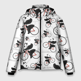 Мужская зимняя куртка 3D с принтом Панды На Велосипеде в Белгороде, верх — 100% полиэстер; подкладка — 100% полиэстер; утеплитель — 100% полиэстер | длина ниже бедра, свободный силуэт Оверсайз. Есть воротник-стойка, отстегивающийся капюшон и ветрозащитная планка. 

Боковые карманы с листочкой на кнопках и внутренний карман на молнии. | велосипед | мишки | панда | паттерн