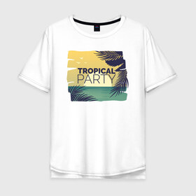 Мужская футболка хлопок Oversize с принтом Тропическое лето в Белгороде, 100% хлопок | свободный крой, круглый ворот, “спинка” длиннее передней части | лето | море | отдых | пальма | песок | пляж | путешествия | солнце