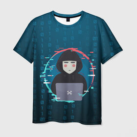 Мужская футболка 3D с принтом Anonymous hacker в Белгороде, 100% полиэфир | прямой крой, круглый вырез горловины, длина до линии бедер | anonymous | hacker | it | аноним | взлом | компьютер | ноутбук | программист | хакер