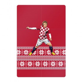 Магнитный плакат 2Х3 с принтом Luka Modric в Белгороде, Полимерный материал с магнитным слоем | 6 деталей размером 9*9 см | luka modric | modric | new yaer | зима футбол | модрич | новый год | новый год футбол | футбол | футбол новый год