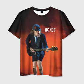 Мужская футболка 3D с принтом AC/DC в Белгороде, 100% полиэфир | прямой крой, круглый вырез горловины, длина до линии бедер | Тематика изображения на принте: ac d.c. | ac dc | acdc | angus | back | bad | black | chrome | guitar | hard | hell | highway | mucis | red | rock | smoke | young | ангус | гитара | группа | диси | дым | красный | музыка | рок | тяжелый | эйси | эйсидиси | янг