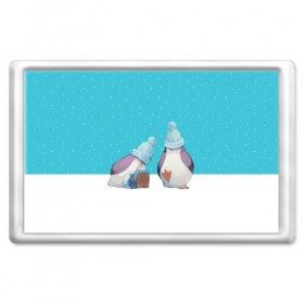 Магнит 45*70 с принтом Милые пингвинчики в Белгороде, Пластик | Размер: 78*52 мм; Размер печати: 70*45 | Тематика изображения на принте: christmas | new | pinguin | snow | snowflakes | winter | xmas | year | год | зима | новый | пингвин | рождество | снег | снежинки