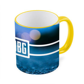 Кружка 3D с принтом PUBG light blue в Белгороде, керамика | ёмкость 330 мл | pubg | игра | лого | пубг | светлый | стрелялка | шутер