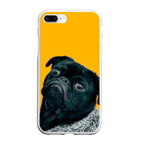 Чехол для iPhone 7Plus/8 Plus матовый с принтом Бульдожка в Белгороде, Силикон | Область печати: задняя сторона чехла, без боковых панелей | бульдог | паг | пес | собака | черный