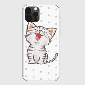 Чехол для iPhone 12 Pro Max с принтом Милейший Котик в Белгороде, Силикон |  | cat | cats | cute | kitten | kitty | pussy | smile | звезды | кот | котенок | котик | котики | коты | котята | кошечка | кошечки | кошка | кошки | милая | милота | милый | полосатый | смеется | улыбается | улыбака | улыбка