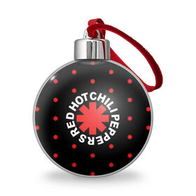 Ёлочный шар с принтом Red Hot Chili Peppers в Белгороде, Пластик | Диаметр: 77 мм | chili | cross | hot | logo | music | peppers | red | red hot chili peppers | rhcp | rock | star | symbol | звезда | звездочка | красная | красный | крест | логотип | музыка | перцы | рок | символ | цветок | цветочек | чили