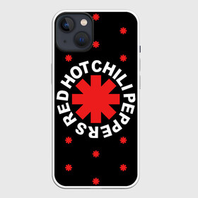 Чехол для iPhone 13 с принтом Red Hot Chili Peppers в Белгороде,  |  | chili | cross | hot | logo | music | peppers | red | red hot chili peppers | rhcp | rock | star | symbol | звезда | звездочка | красная | красный | крест | логотип | музыка | перцы | рок | символ | цветок | цветочек | чили