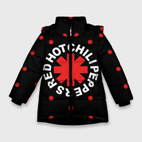 Зимняя куртка для девочек 3D с принтом Red Hot Chili Peppers в Белгороде, ткань верха — 100% полиэстер; подклад — 100% полиэстер, утеплитель — 100% полиэстер. | длина ниже бедра, удлиненная спинка, воротник стойка и отстегивающийся капюшон. Есть боковые карманы с листочкой на кнопках, утяжки по низу изделия и внутренний карман на молнии. 

Предусмотрены светоотражающий принт на спинке, радужный светоотражающий элемент на пуллере молнии и на резинке для утяжки. | chili | cross | hot | logo | music | peppers | red | red hot chili peppers | rhcp | rock | star | symbol | звезда | звездочка | красная | красный | крест | логотип | музыка | перцы | рок | символ | цветок | цветочек | чили