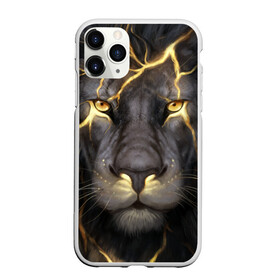 Чехол для iPhone 11 Pro матовый с принтом Лев с молнией в Белгороде, Силикон |  | глаза | гроза | зверь | король | кот | кошка | прайд | царь | шрам