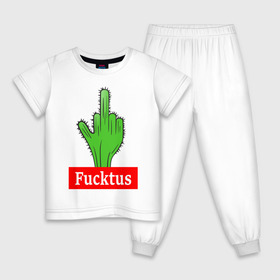 Детская пижама хлопок с принтом Fucktus в Белгороде, 100% хлопок |  брюки и футболка прямого кроя, без карманов, на брюках мягкая резинка на поясе и по низу штанин
 | Тематика изображения на принте: cactus | you | аргументы | иголки | кактус | колючий | растение