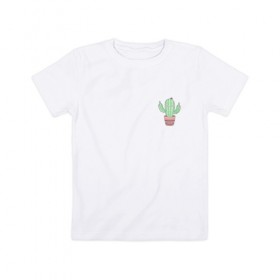 Детская футболка хлопок с принтом Fucktus-2 в Белгороде, 100% хлопок | круглый вырез горловины, полуприлегающий силуэт, длина до линии бедер | cactus | you | аргументы | иголки | кактус | карман | колючий | растение