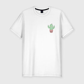 Мужская футболка премиум с принтом Fucktus-2 в Белгороде, 92% хлопок, 8% лайкра | приталенный силуэт, круглый вырез ворота, длина до линии бедра, короткий рукав | cactus | you | аргументы | иголки | кактус | карман | колючий | растение